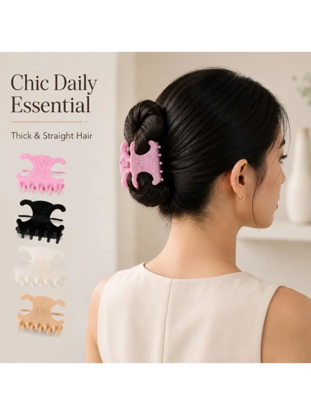 Stylish Non-Slip Acetate Claw Clips for Women - 2.76 Inch Strong Hold Hair